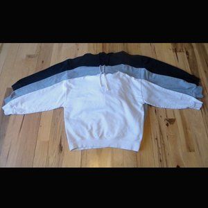 Lot / Bundle of (3) Hoodies, White, Grey, Black